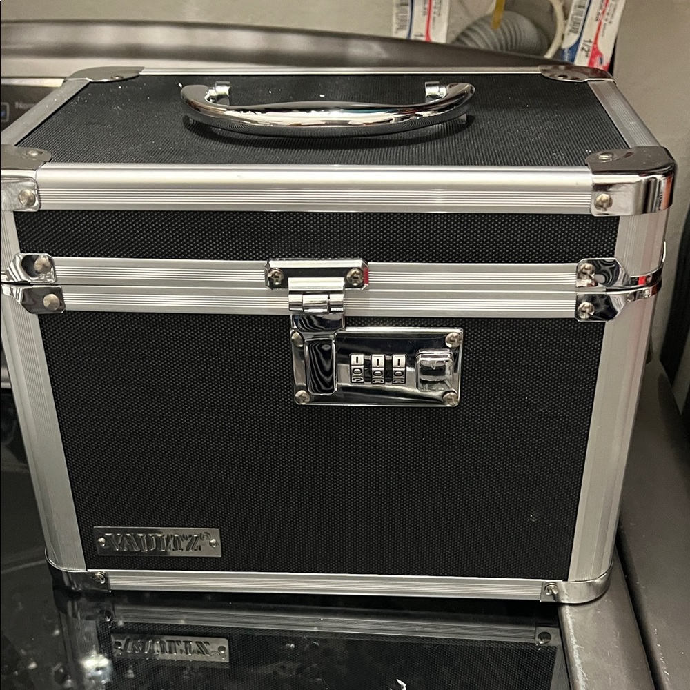 Vaultz Black and Silver Locking Storage Box